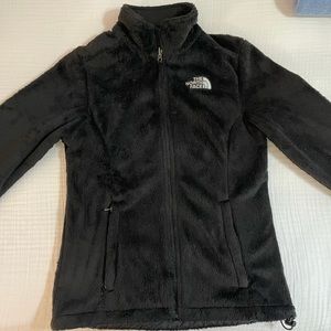 Black Fuzzy North Face Jacket